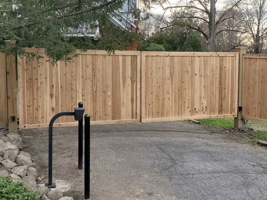 20' Wide Automated Gate Cedar Tongue and Groove in Monroe NY