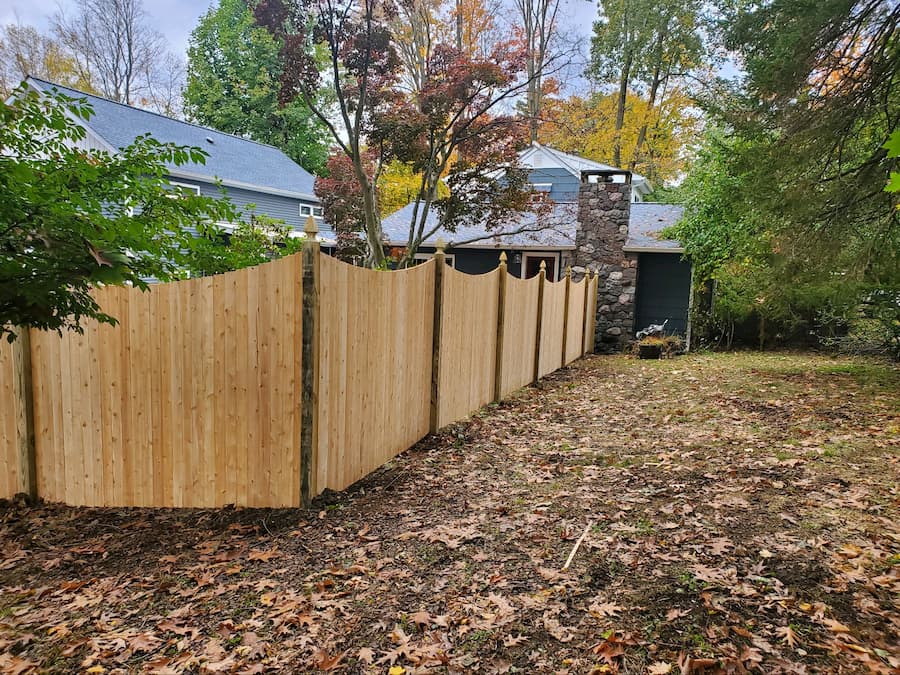 Sawn Scalloped Solid Board Cedar Fence in Warwick NY