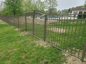 Vanguard D-2 Bronze Aluminum Pool Fence in Warwick NY Pool Code Fence Arched Double Gate