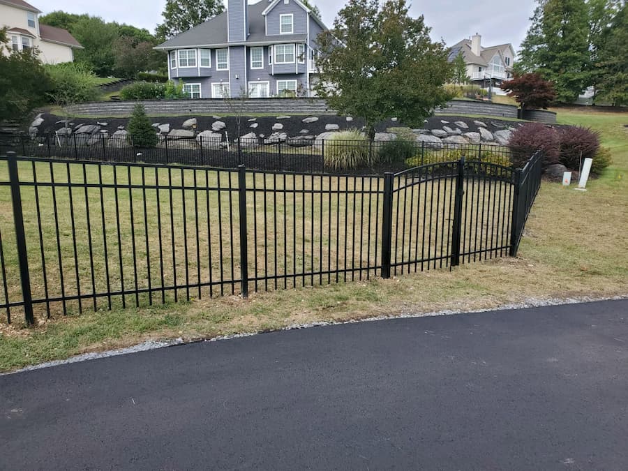 4' Vanguard E-2 Aluminum Fence in Goshen NY with Arch Gates-1