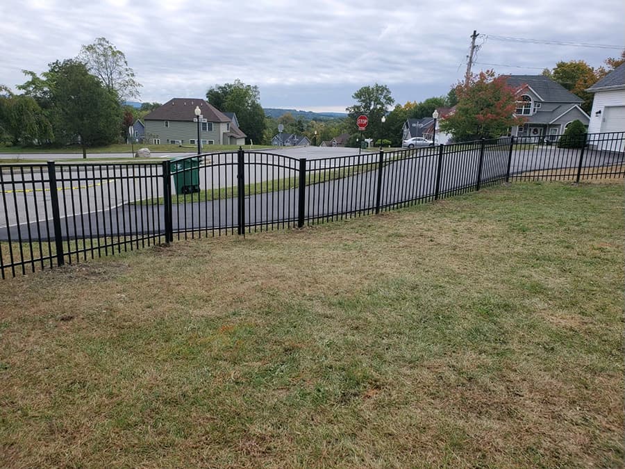 4' Vanguard E-2 Aluminum Fence in Goshen NY with Arch Gates-1
