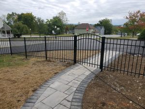 4' Vanguard E-2 Aluminum Fence in Goshen NY with Arch Gates-1