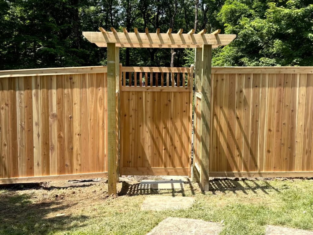 Tongue and Groove Cedar Privacy in Warwick NY with Spindle Top