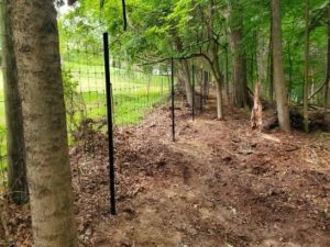Woven Wire Fence in Chester NY with Wood Brace and Steel Post
